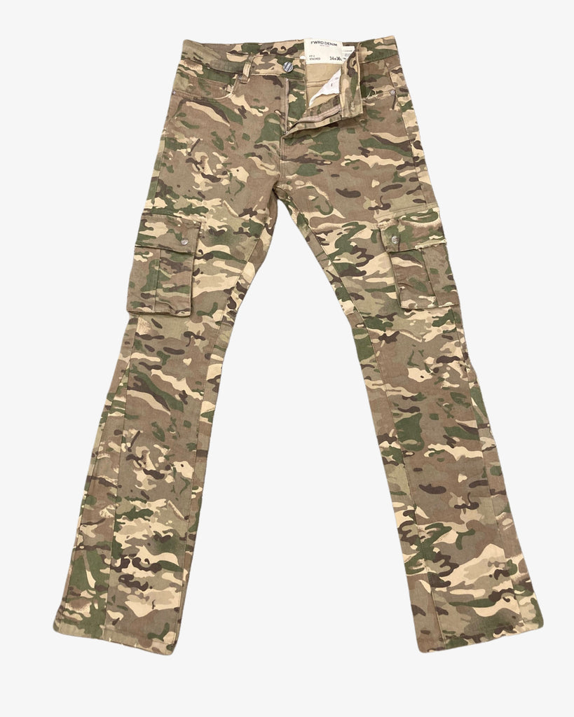 Camo Stacked Cargo Pants