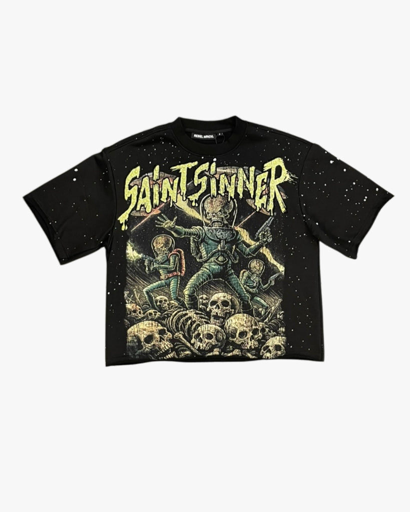 Alien Rhinestone Cropped Tee