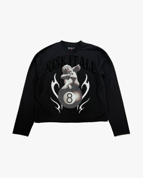 Kids Angel Crop Rhinestone Crewneck