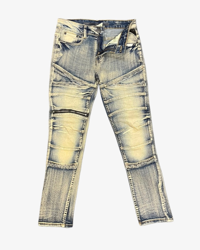 Frayed Zip Lined Kids Jeans