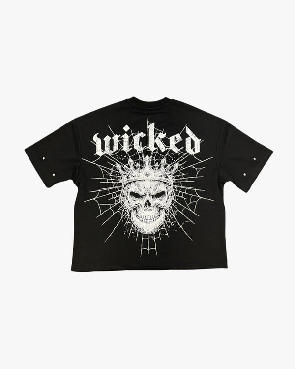 Wicked Skull Rhinestone Crop Tee