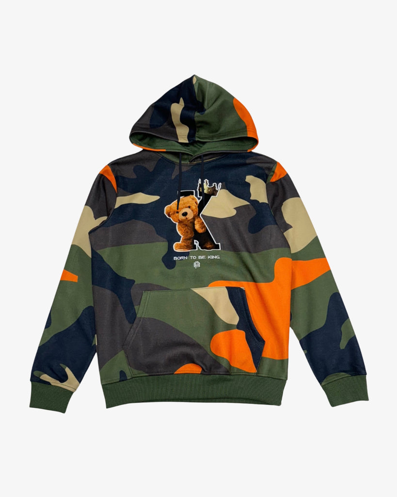 Black Pike Camo Bear Kids Hoodie