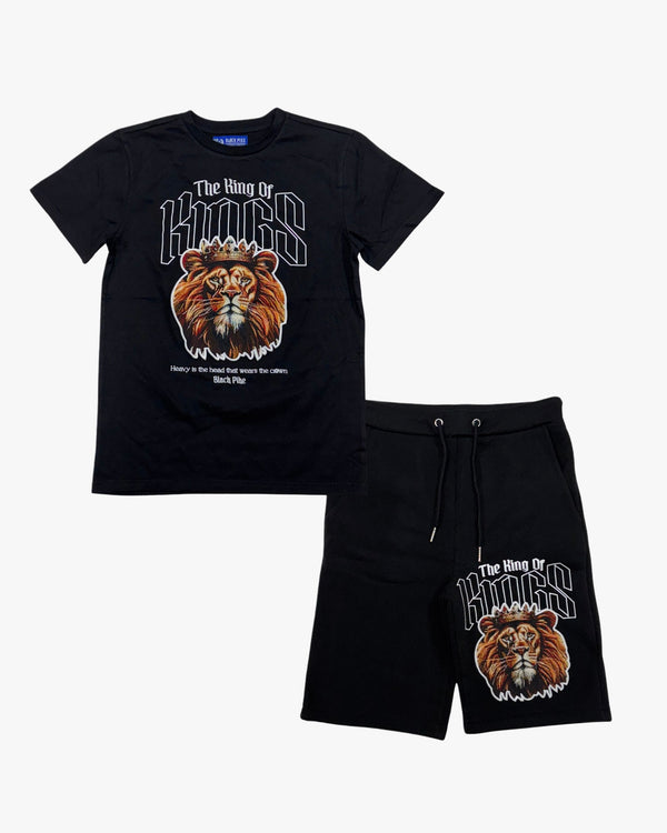 King Lion Graphic Tee & Shorts Toddler Set