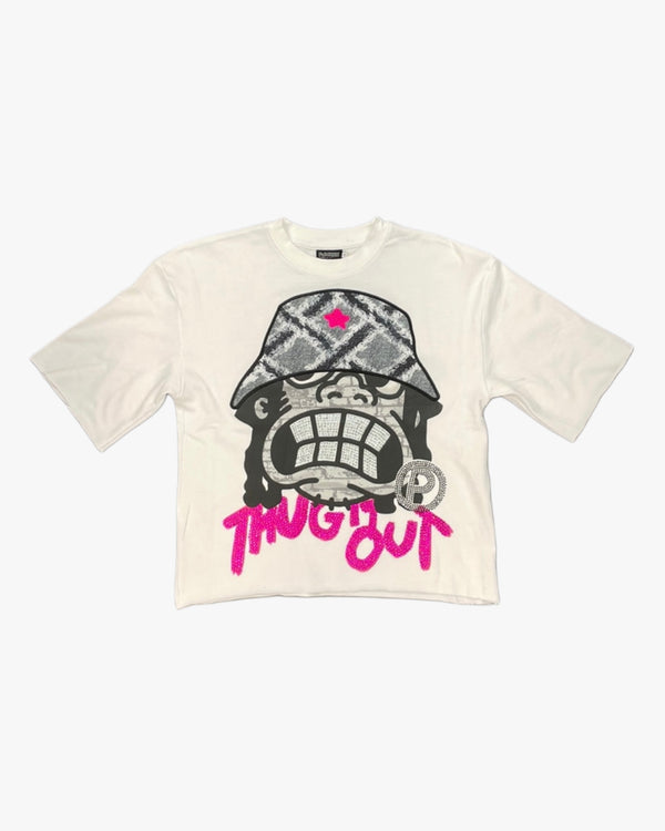 Thug it Out Rhinestone Cropped Tee