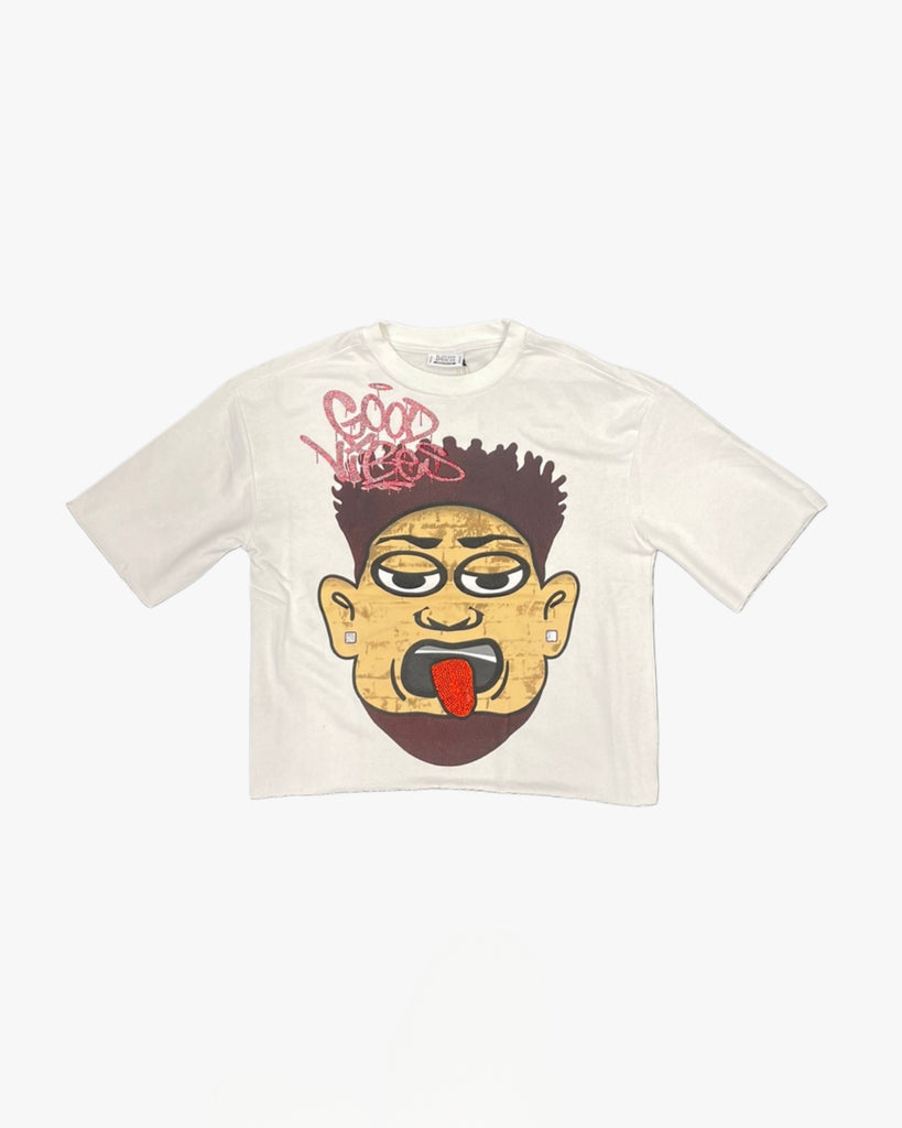 Good Vibes Face Cropped Graphic Tee