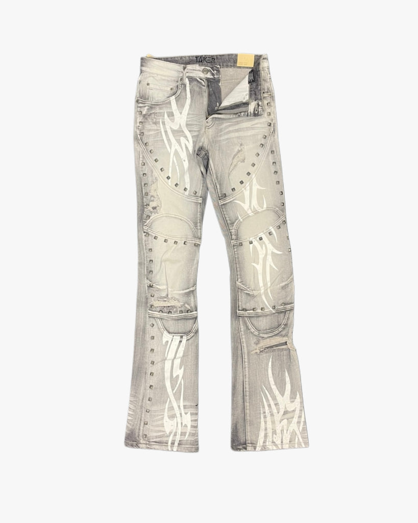 Taker Diamond Flame Mens Stack Jeans