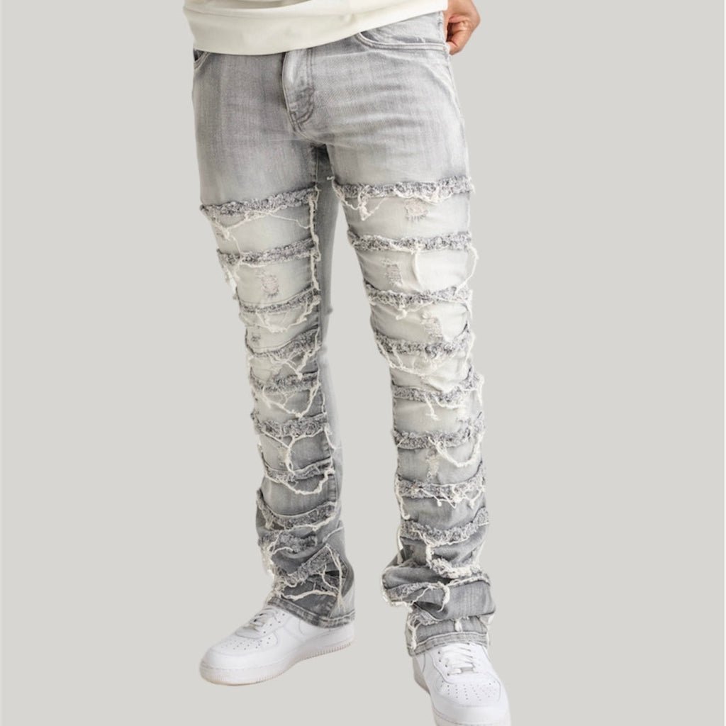 Spark Multi Frayed Stacked Jeans