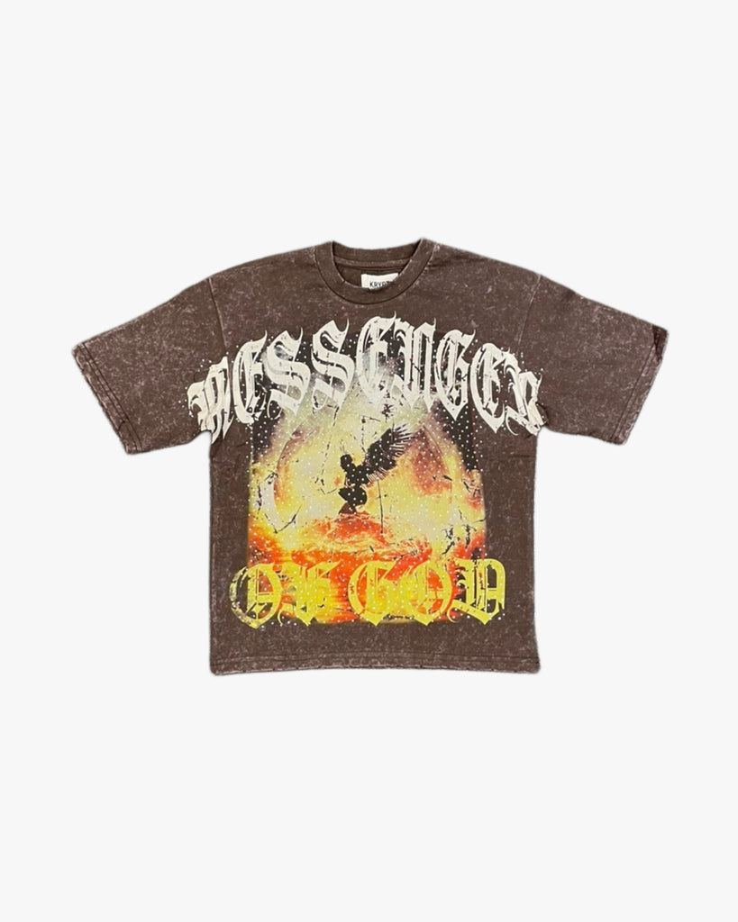 Kids Messenger Rhinestone Cropped Tee