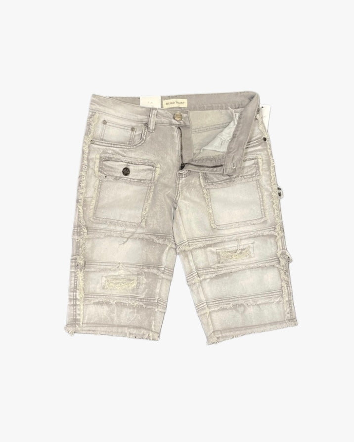 Pocket Distressed Denim Shorts