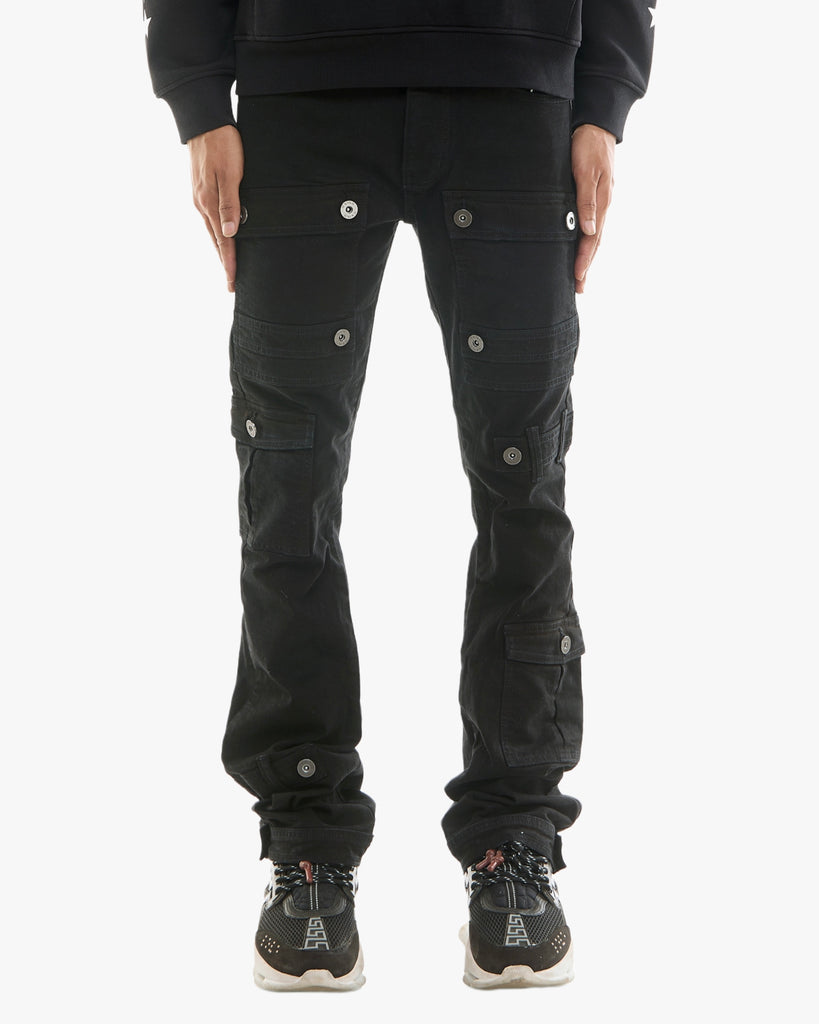 KDNK Flared Button Cargo Jeans