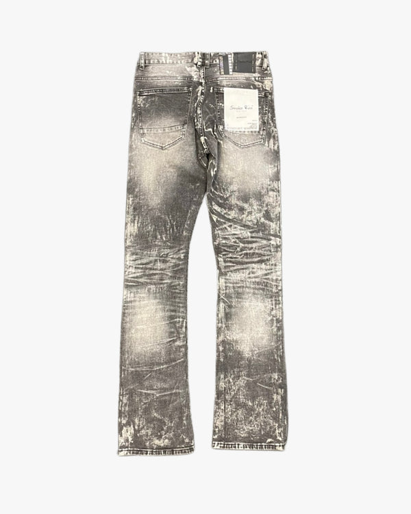 Smoke Rise Distressed & Slashed Stack Jeans