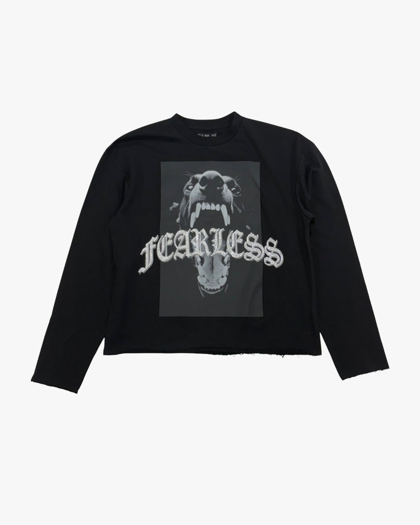 Fearless Crop Rhinestone Crewneck
