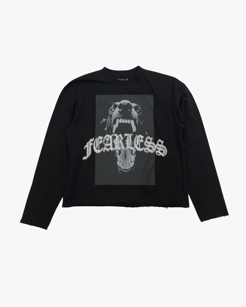 Kids Fearless Crop Rhinestone Crewneck