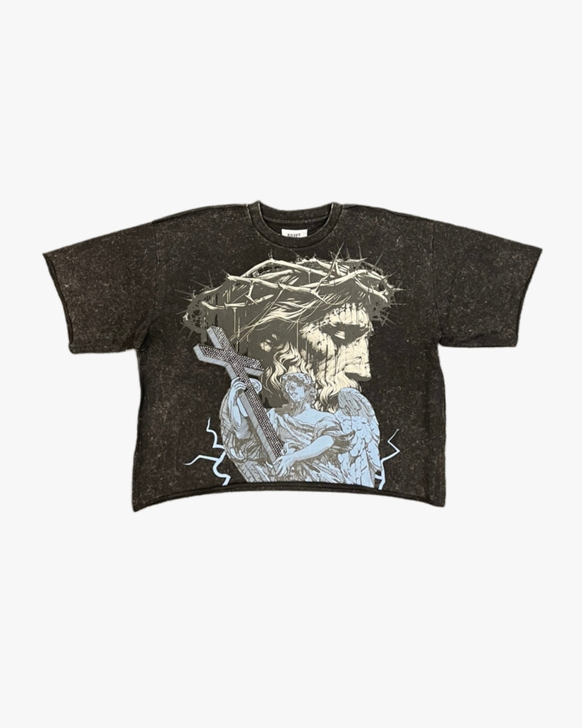 Mercy Rhinestone Cropped Tee