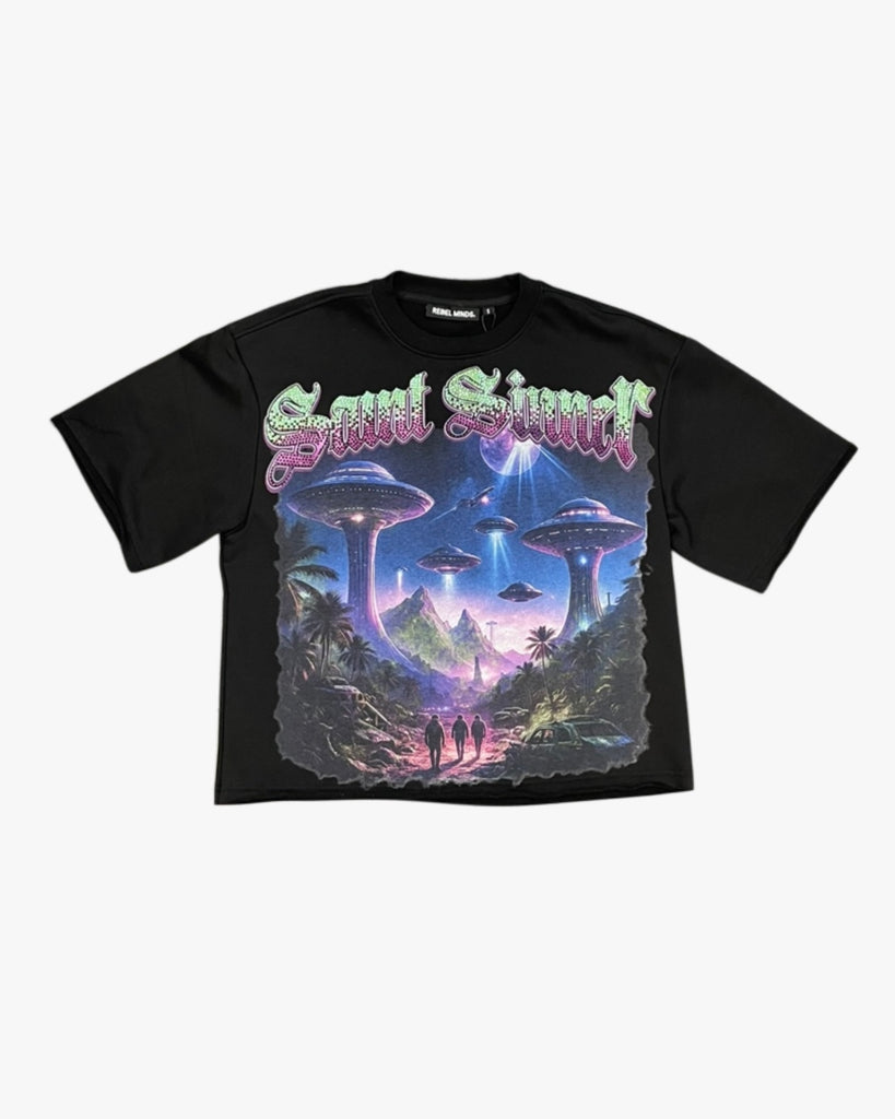 Alien Saint Sinner Cropped Tee