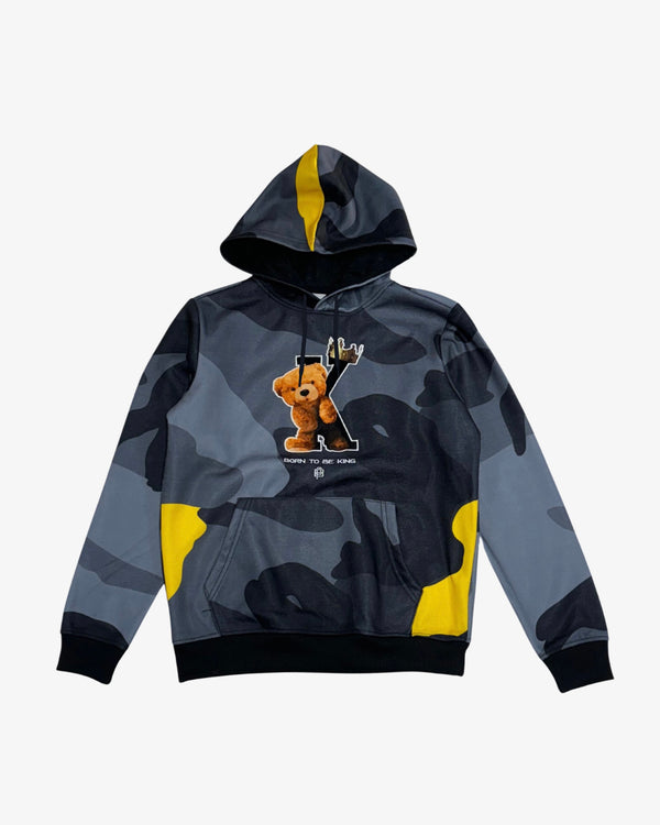 Black Pike Camo Bear Kids Hoodie