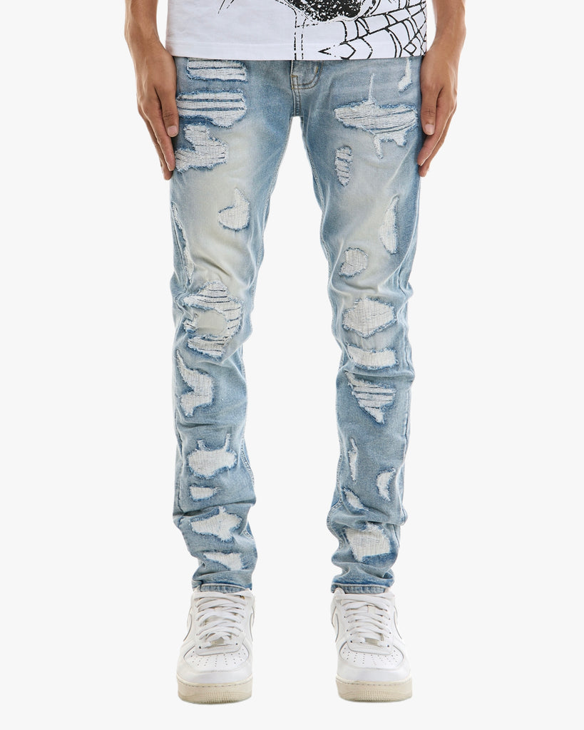 KDNK Arctic Ripped Skinny Jeans