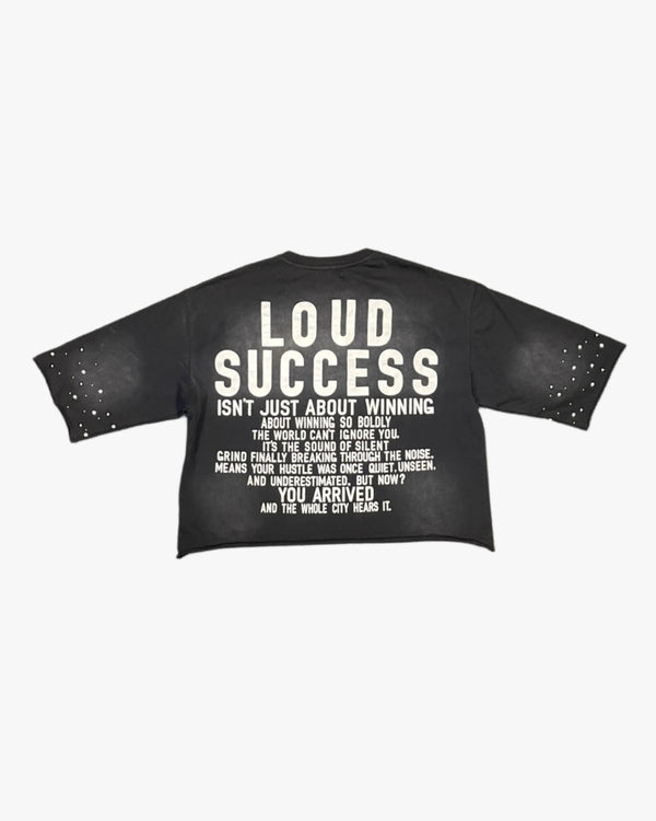 Silent Grind Rhinestone Cropped Tee