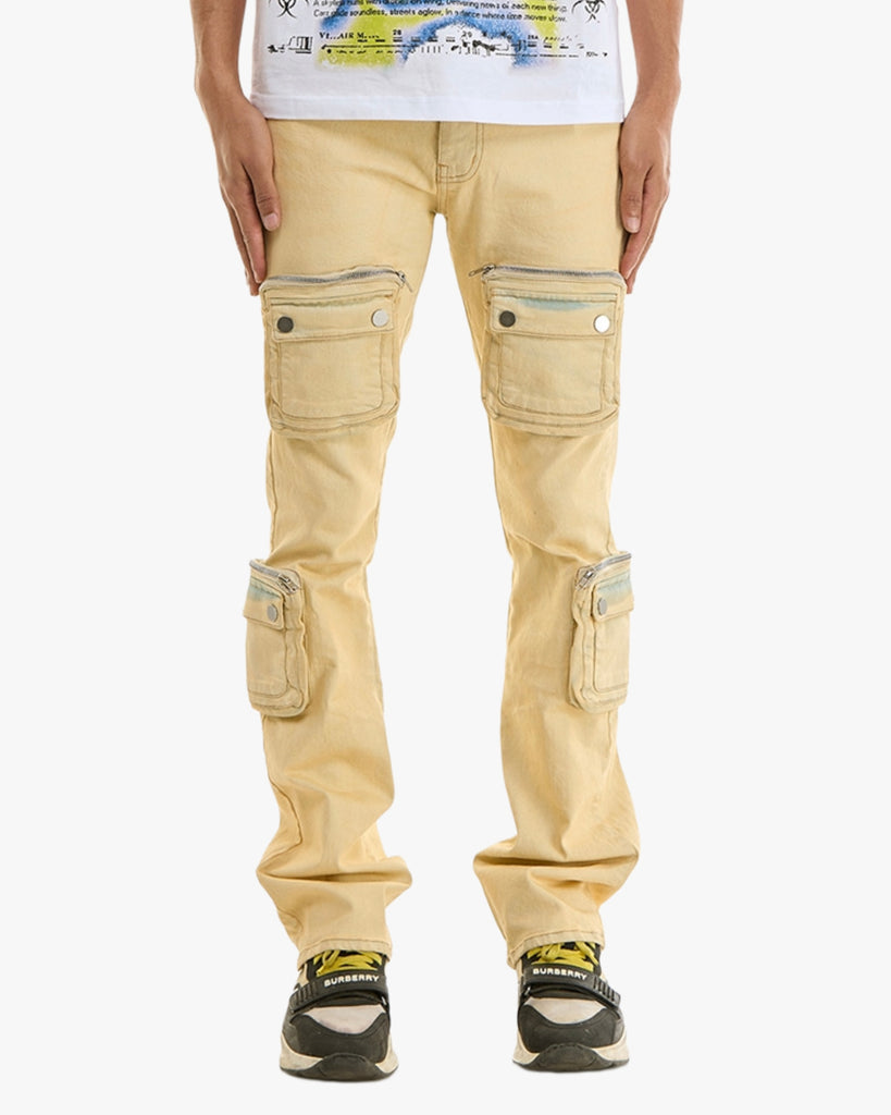 KDNK 3D Cargo Flared Jeans