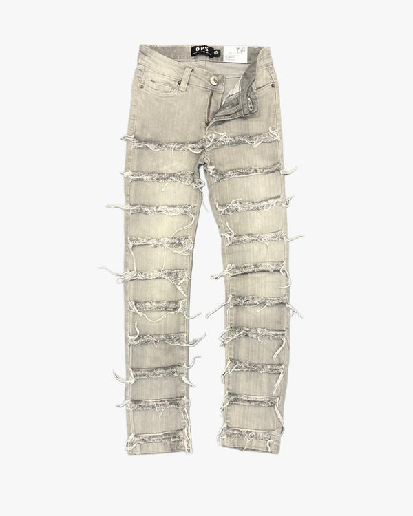 Lined Frayed Toddler Slim Jeans