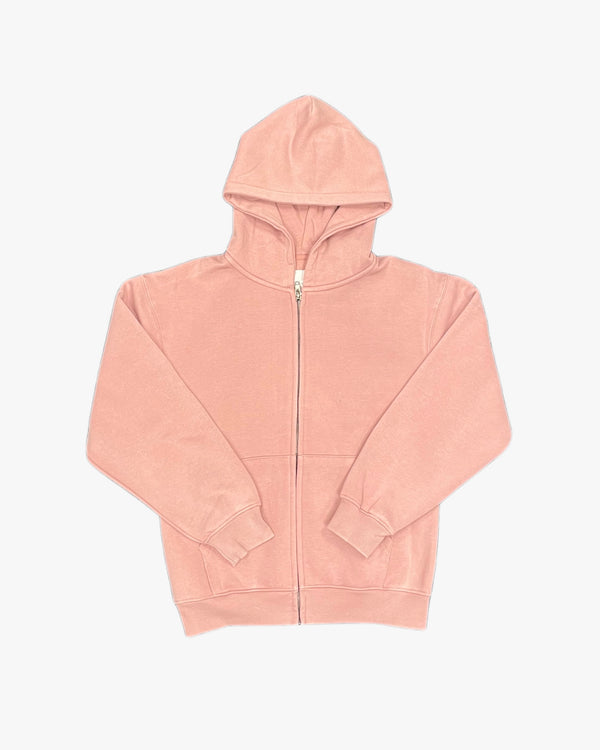 Acid Washed Relaxed Zip Hoodie