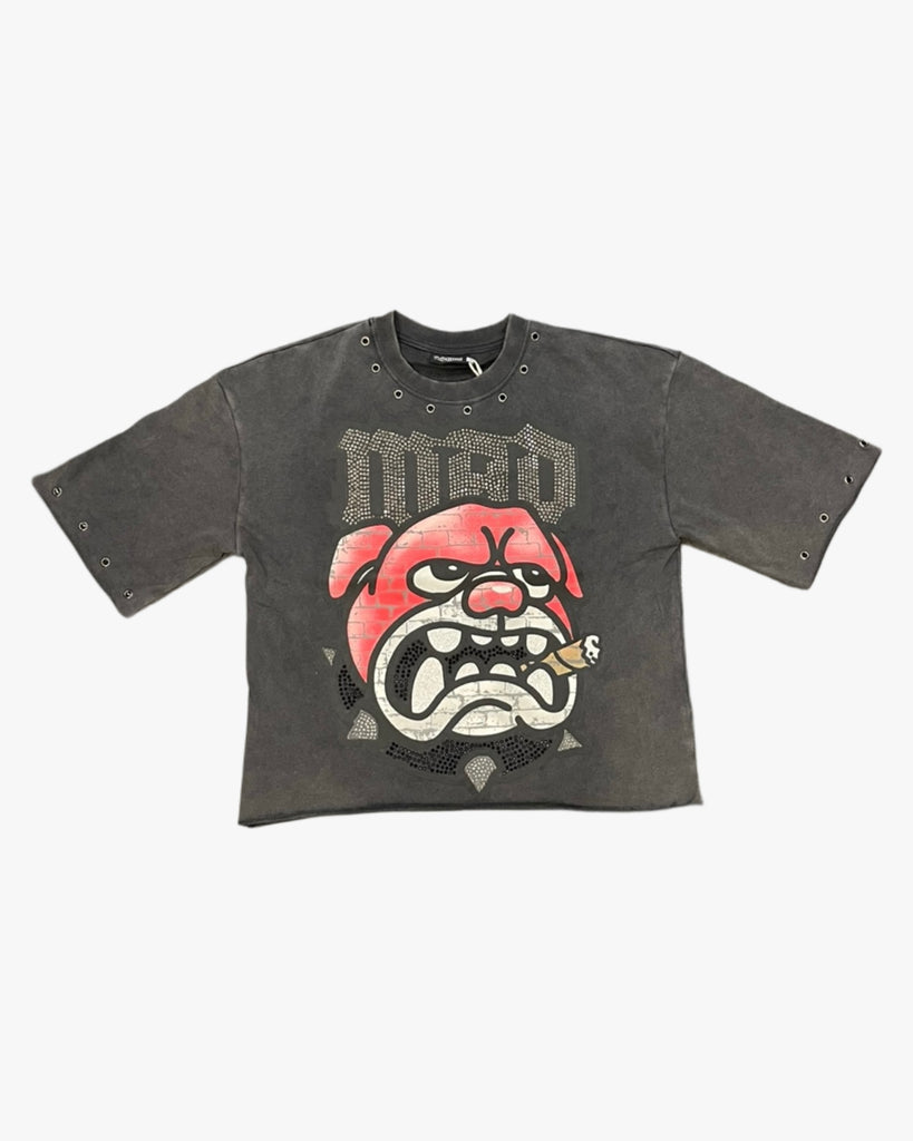 Mad Bulldog Rhinestone Cropped Tee