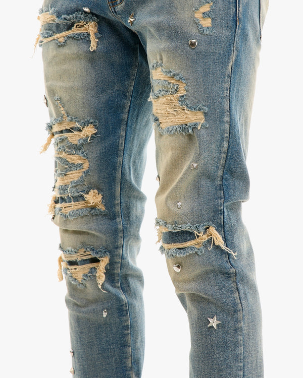 KDNK Rip & Repair Skinny Jeans