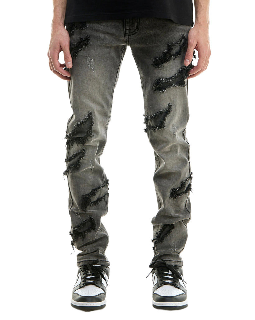 KDNK Patched Skinny Jeans