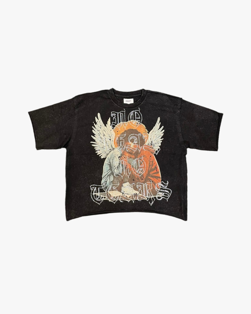 Kids No Fear No Tears Rhinestone Cropped Tee