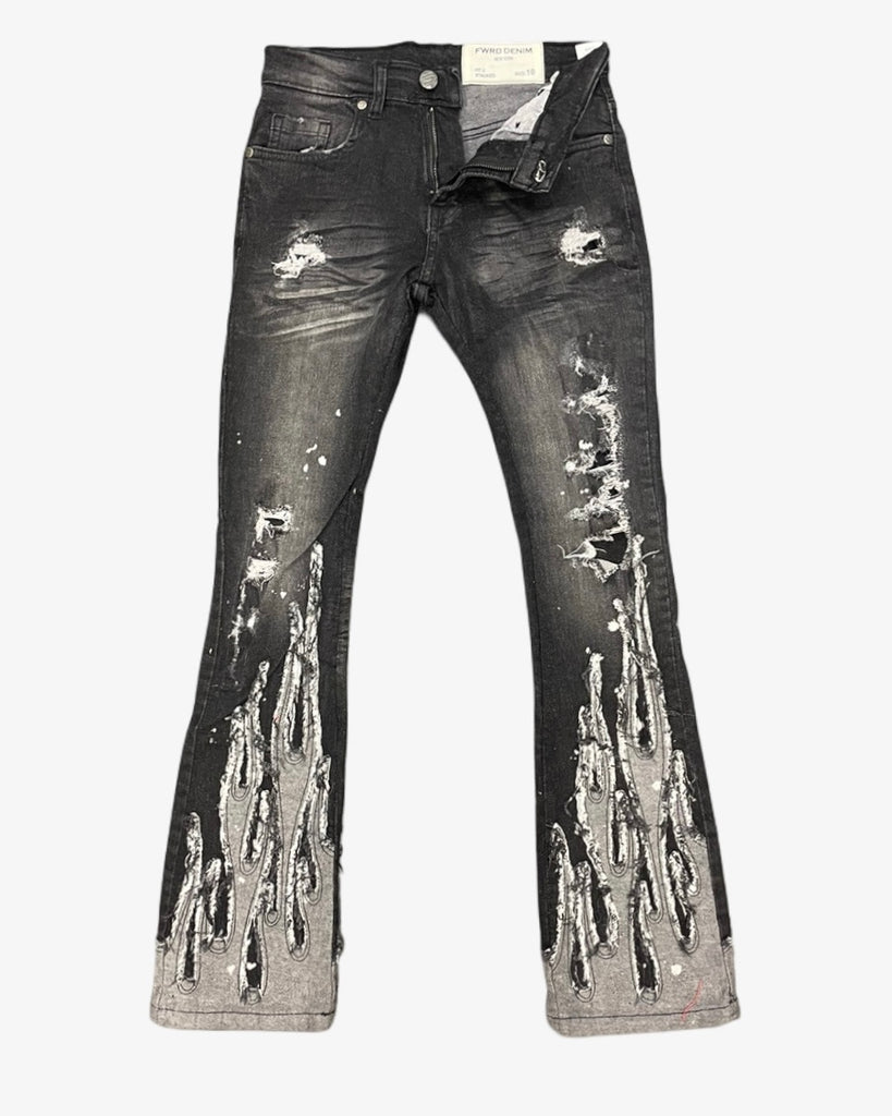 Flaming Kids Stacked Jeans