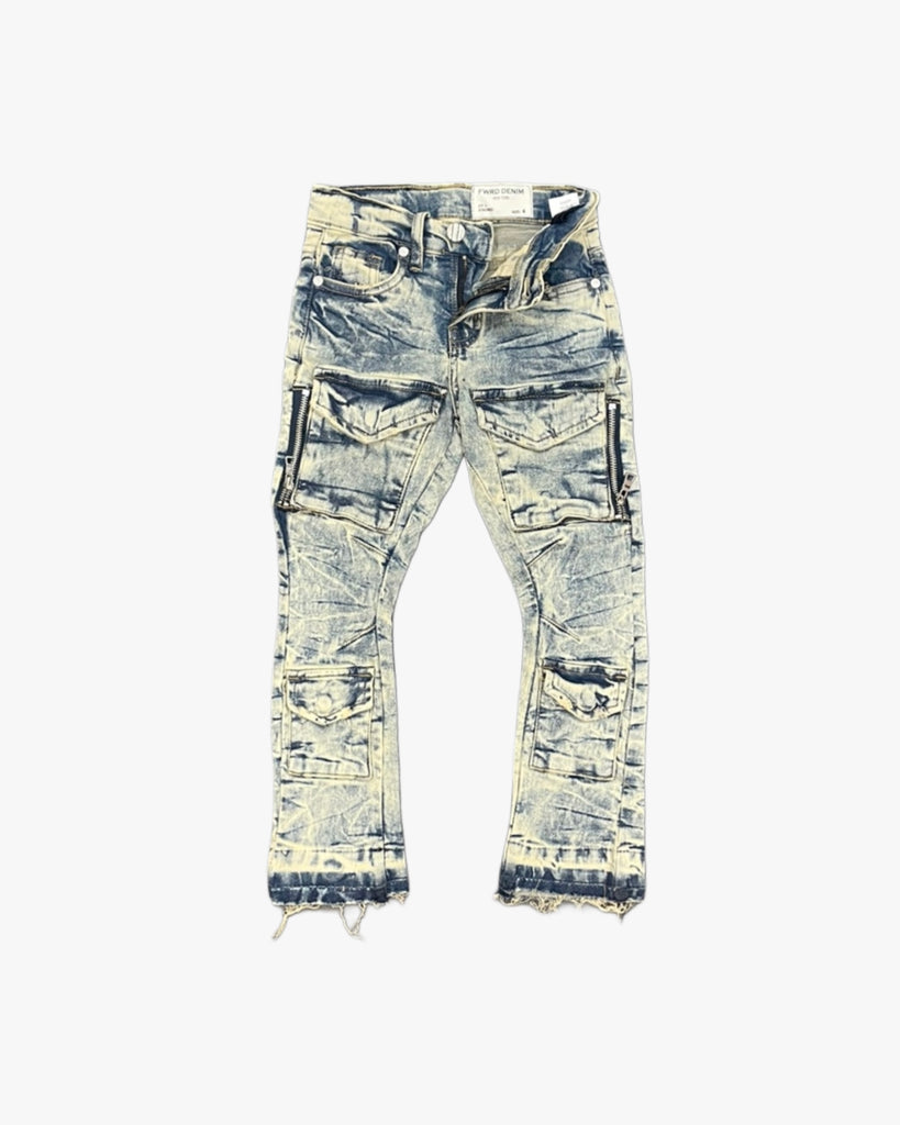 Cracked Cargo Stacked Toddler Jeans