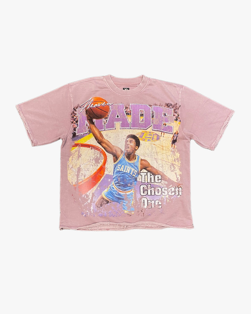 Basketball Faded Rhinestone Cropped Tee