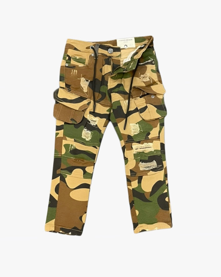 Ripped Camo Toddlers Slim Cargo Pants