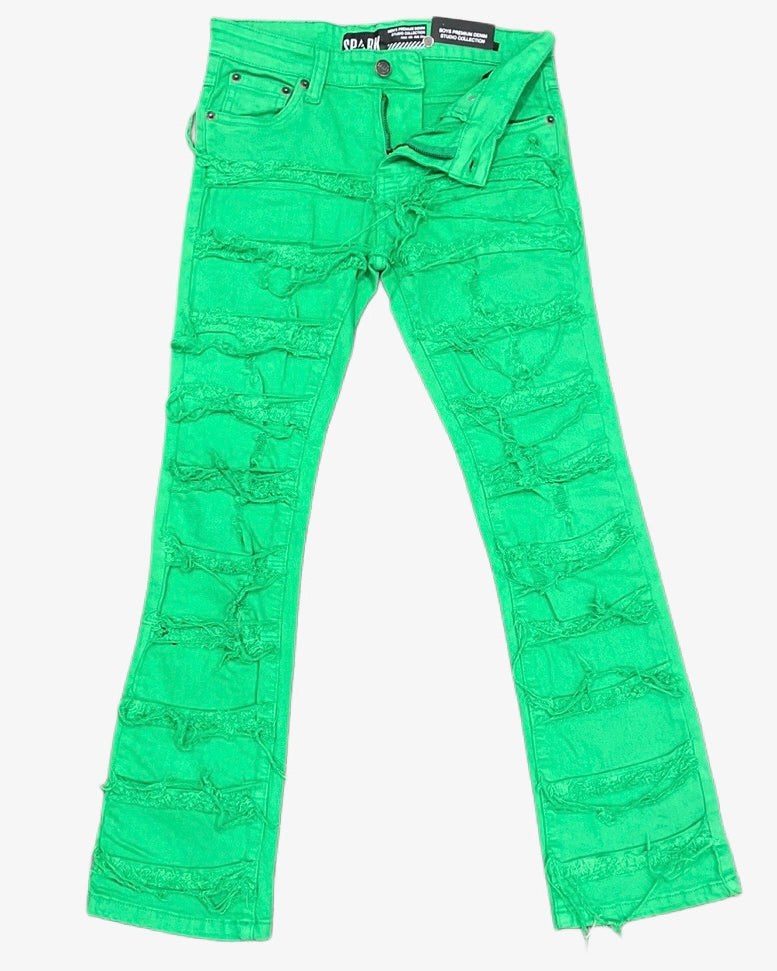 Spark Frayed Stacked Kids Jeans