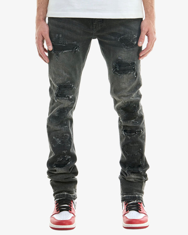 KDNK Rip & Repair Stacked Jeans