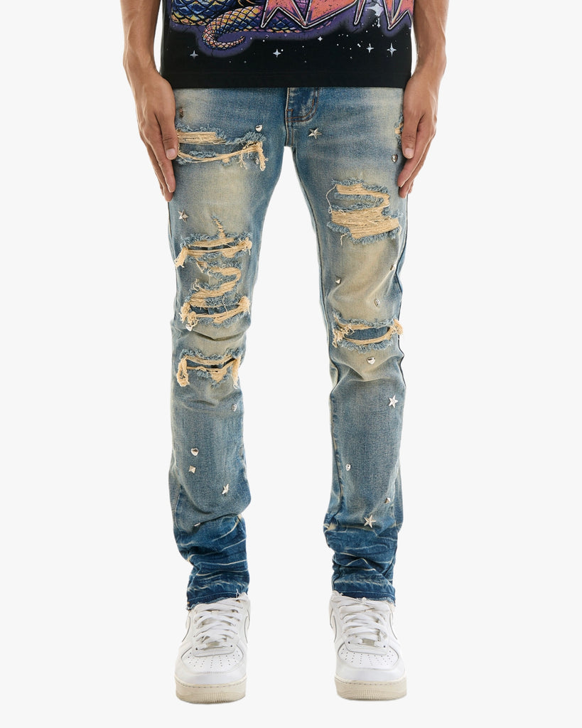 KDNK Rip & Repair Skinny Jeans