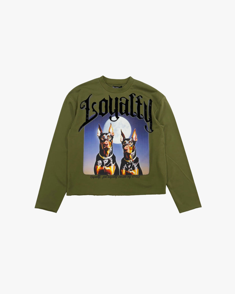 Kids Loyalty Crop Rhinestone Crewneck