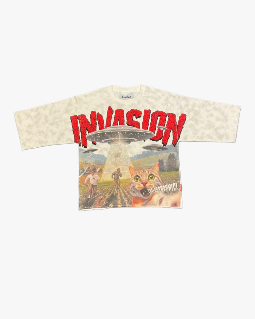 Invasion Rhinestone Cropped Tee