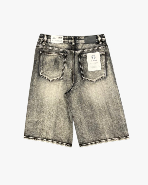 Faded Denim Shorts
