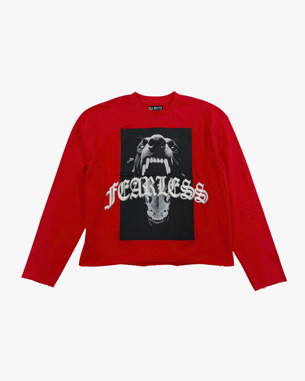 Fearless Crop Rhinestone Crewneck