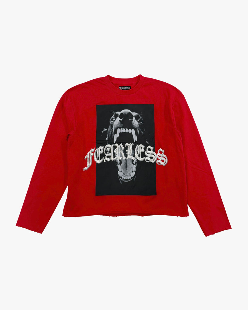 Kids Fearless Crop Rhinestone Crewneck