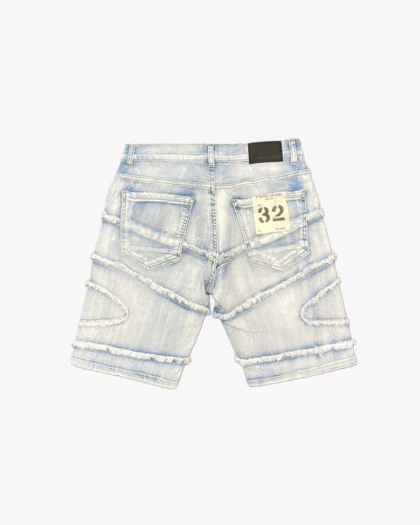 Rhinestone Panel Denim Shorts
