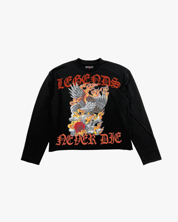 Eagle Crop Rhinestone Crewneck