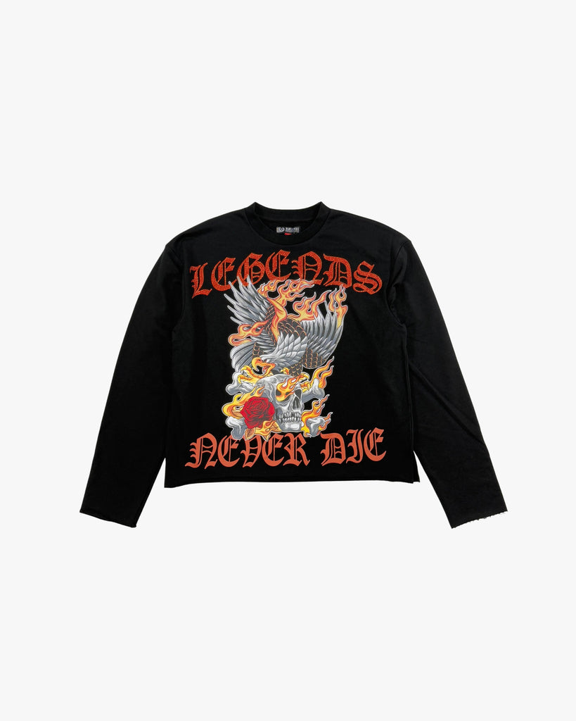 Kids Eagle Crop Rhinestone Crewneck