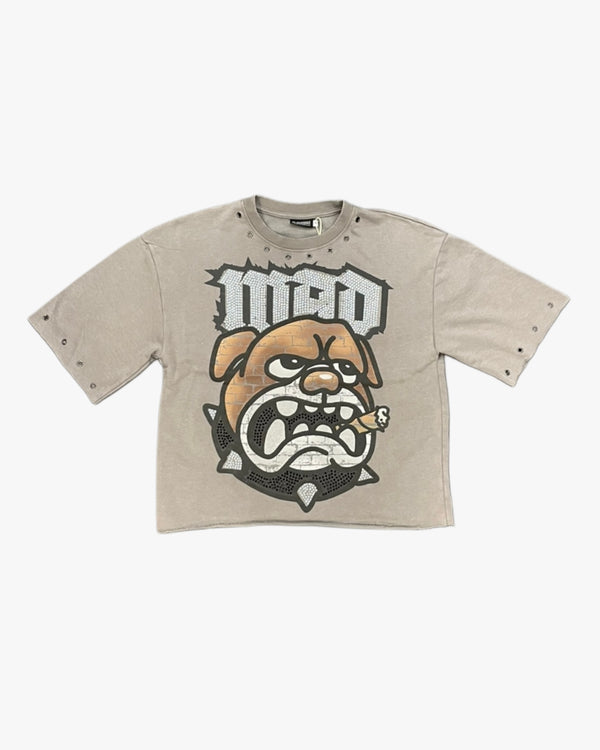 Mad Bulldog Rhinestone Cropped Tee