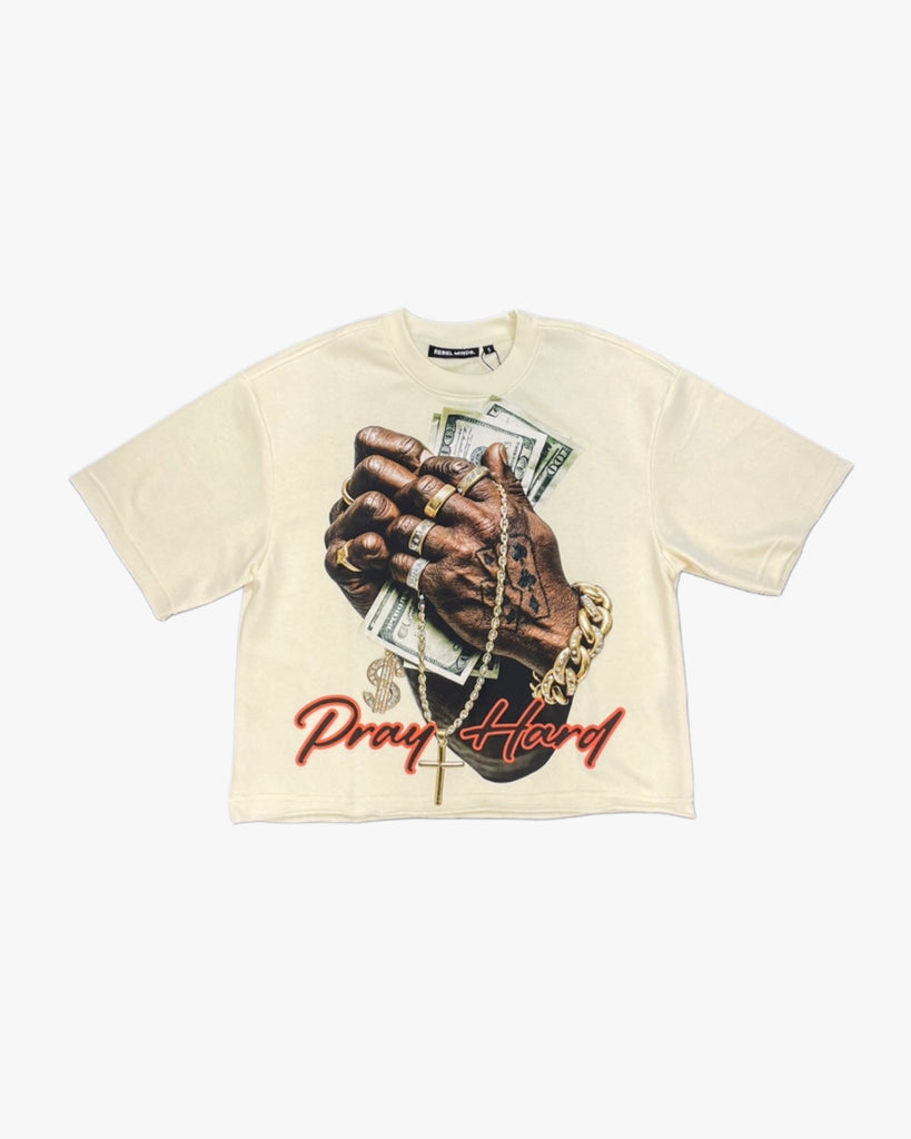 Pray Hard Cropped Tee