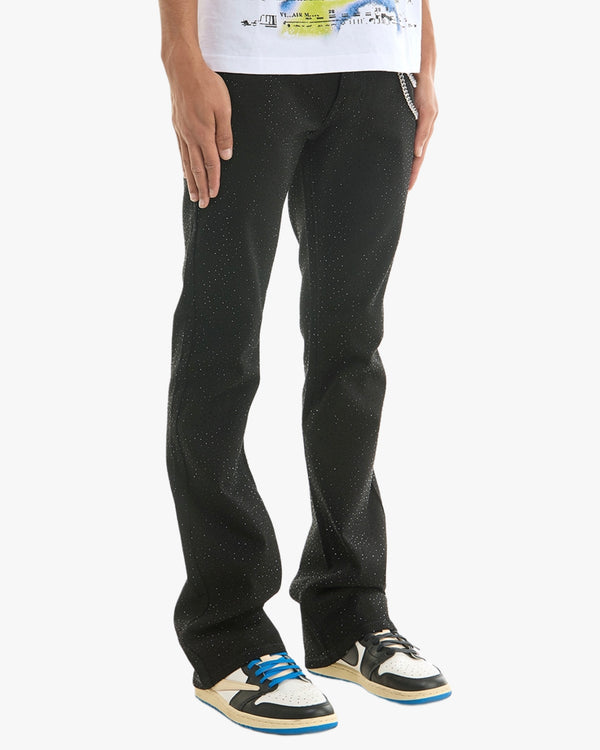 KDNK Rhinestone Skinny Flare Pants