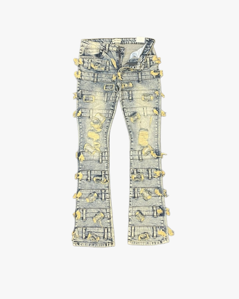 Fragment Patch Stack Jeans