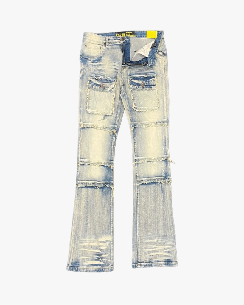 Spark Frayed Stacked Cargo Pants