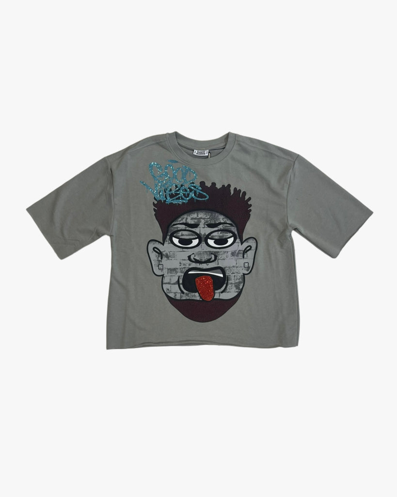 Good Vibes Face Cropped Graphic Tee
